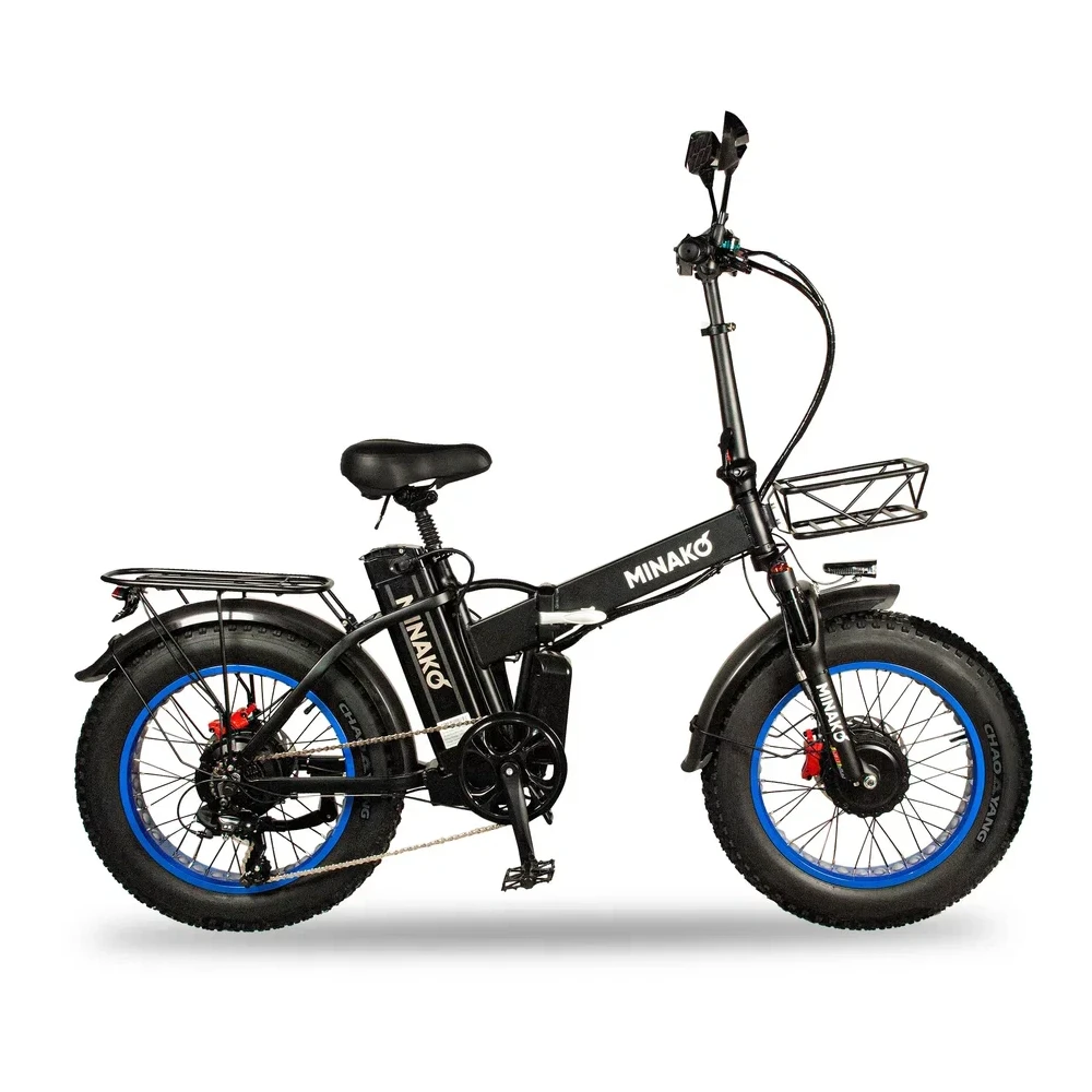 Электровелосипед Minako F10 Dual синий гидравлика 2